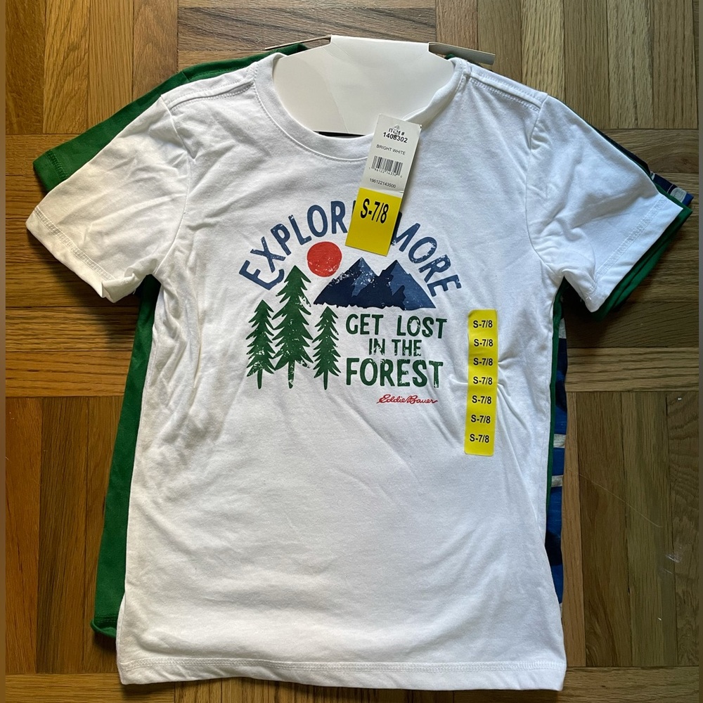 Eddie Bauer 3 T-shirts Boys size S 7/8 NWT